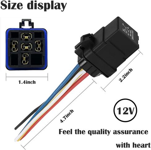 مرحل مقاوم للحريق 12 فولت 40 أمبير مع حزام، مرحل سيارة SPDT 5-PIN مقاوم للماء لمرحل مضخة الوقود، ومزيل ضباب النافذة الخلفية، وجهاز فصل البطارية، ومكيف هواء السيارة in Kuwait