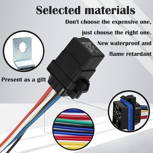 مرحل مقاوم للحريق 12 فولت 40 أمبير مع حزام، مرحل سيارة SPDT 5-PIN مقاوم للماء لمرحل مضخة الوقود، ومزيل ضباب النافذة الخلفية، وجهاز فصل البطارية، ومكيف هواء السيارة in Kuwait