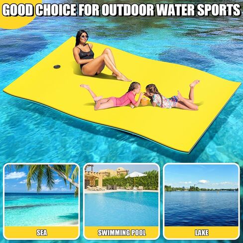 Lily Pad Floating Mat,7-8-9-10 x 6FT Floating Water Mat for The Lake and Boating, 3-Layer Tear-Resistant XPE Foam Floating Dock, Giant Floating Water Pad for Adults and Kids for Infinite Fun in Saudi Arabia