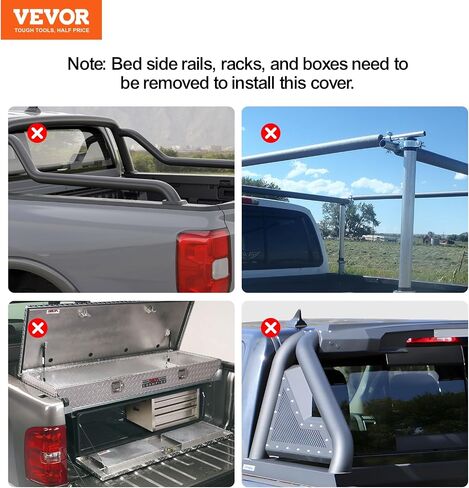 VEVOR Truck Bed Cover, Roll Up Truck Bed Tonneau Cover, Compatible with 2019-2024 Chevy Silverado GMC Sierra 1500 (NOT FIT 19-24 Classic) Bed, for 5.8 x 5.3 ft Bed, Soft PVC, Roll Up Tonneau Cover in Saudi Arabia