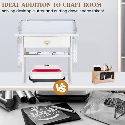 منظم تخزين سطح المكتب متوافق مع آلات Cricut، حامل لفائف الفينيل ومنظم الملحقات الحرفية، حامل تخزين تنظيم سطح المكتب، توفير مساحة الطاولة أو المكتب in Kuwait