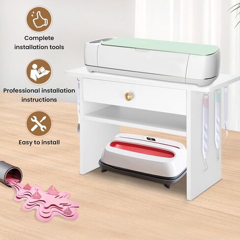 منظم تخزين سطح المكتب متوافق مع آلات Cricut، حامل لفائف الفينيل ومنظم الملحقات الحرفية، حامل تخزين تنظيم سطح المكتب، توفير مساحة الطاولة أو المكتب in Kuwait