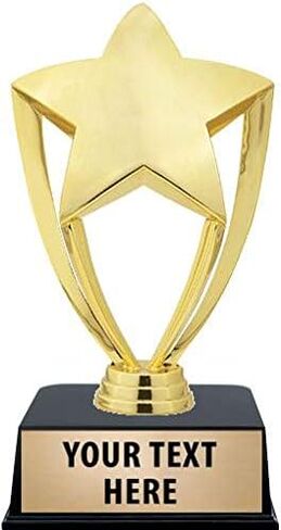 Crown Awards Gold Star Trophies with Custom Engraving, 6" Personalized Shiny Gold Achievement Star Trophy On Black Base Prime in Saudi Arabia