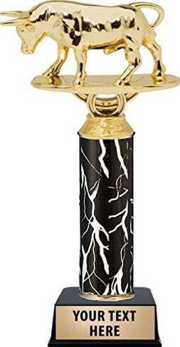 Crown Awards Raging Bull Trophies, Personalized Black Lightning Raging Bull Trophy, Custom Engraving Included Prime in Saudi Arabia