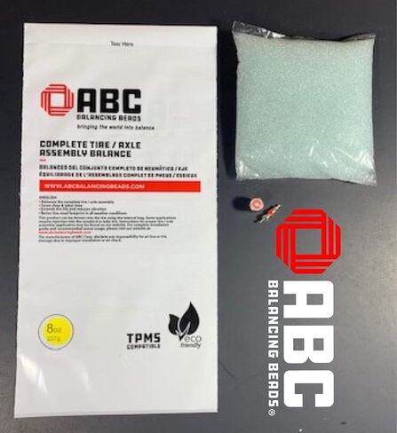 ABC Balancing Beads | Complete Tire, Wheel and Axle Assembly Balance for Off-Road Vehicles, Light/Medium Duty Truck Tires | DIY Kit with (4) 8oz Bags (32oz) Balancing Beads, (4) Valve Cores, (4) Caps in Saudi Arabia