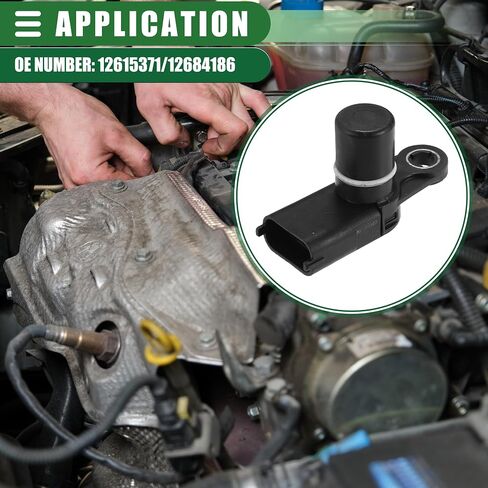 Motoforti Camshaft Position Sensor, for Buick Enclave 2010-2023, Plastic, Metal, No.12615371/12684186, Black, 4 Pcs in Saudi Arabia
