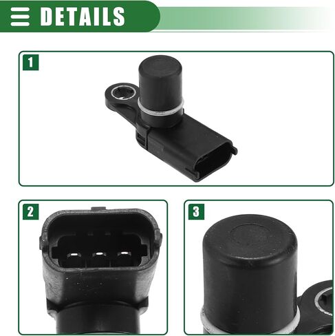 Motoforti Camshaft Position Sensor, for Buick Enclave 2010-2023, Plastic, Metal, No.12615371/12684186, Black, 4 Pcs in Saudi Arabia