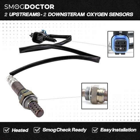 4-Pack Oxygen Sensor Set (Upstream and Downstream) Compatible with Chevrolet, GMC, Cadillac - Part Numbers 234-4018, 234-4012 in Saudi Arabia