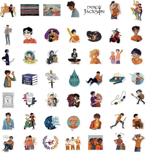 Umiko Percy Merch Merchandise Stuff Pjo 50 Pcs/PACK Stickers Necklace Bracelet Camp Half Blood Percy Inspired Pendant Jewelry Cosplay Collection Gifts for Fans Jackson in Saudi Arabia