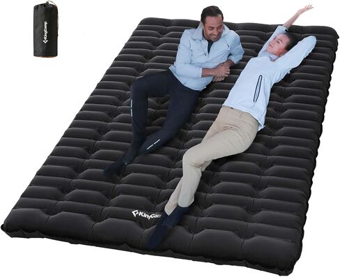 KingCamp Double Sleeping Pads for Camping, 4" Thick Queen Size Inflating Camping Mats Lightweight for Backpacking, Car Camping, Hiking, Tent, Cot, Large Size for Family in Saudi Arabia