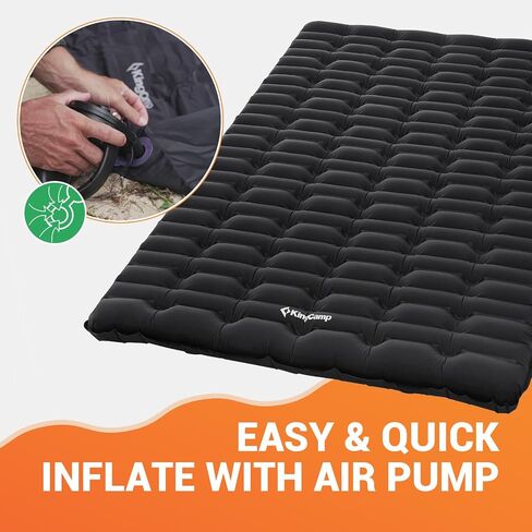 KingCamp Double Sleeping Pads for Camping, 4" Thick Queen Size Inflating Camping Mats Lightweight for Backpacking, Car Camping, Hiking, Tent, Cot, Large Size for Family in Saudi Arabia