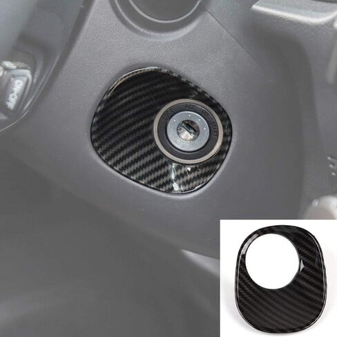 Voodonala for 4runner Ignition Switch Lock Trim fit Toyota 4runner SUV 2010-2019 Carbon Fiber Grain in Saudi Arabia