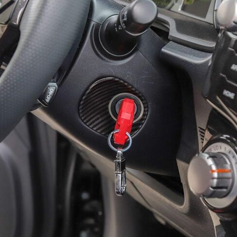 Voodonala for 4runner Ignition Switch Lock Trim fit Toyota 4runner SUV 2010-2019 Carbon Fiber Grain in Saudi Arabia