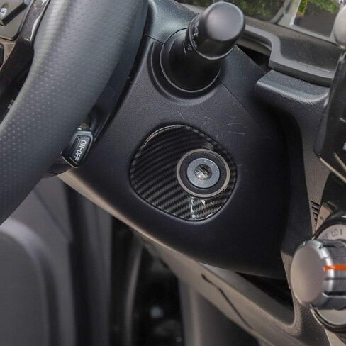Voodonala for 4runner Ignition Switch Lock Trim fit Toyota 4runner SUV 2010-2019 Carbon Fiber Grain in Saudi Arabia