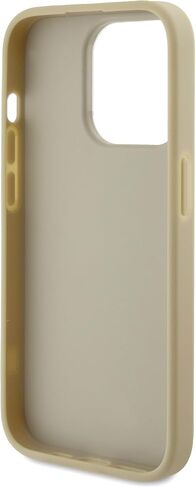 CG MOBILE Guess - حافظة هاتف متوافقة مع iPhone 15 Pro PU CASE ثابتة لامعة مع شعار معدني كبير 4G - أسود in Kuwait