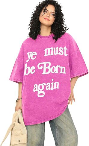 Ye Must be Born Again T-Shirt Hip Hop Cotton Oversized Short Sleeve for Men in Saudi Arabia