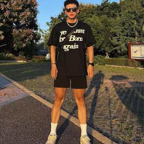 Ye Must be Born Again T-Shirt Hip Hop Cotton Oversized Short Sleeve for Men in Saudi Arabia
