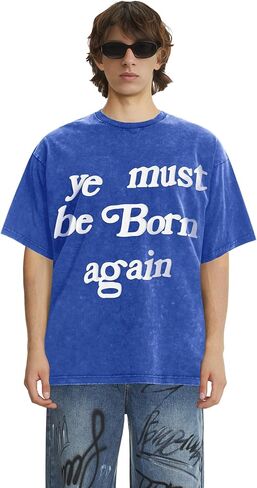 Ye Must be Born Again T-Shirt Hip Hop Cotton Oversized Short Sleeve for Men in Kuwait
