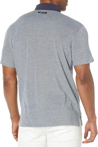 A｜X ARMANI EXCHANGE Men's Heathered Organic Cotton Logo Patch Polo Shirt in Saudi Arabia