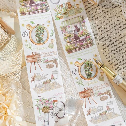 6 رولز بنات فراشة الزهور اشي الشريط مجموعة زهرة النبات اشي الشريط ملصقات واسعة خمر الجمالية اشي الشريط الزخرفية اخفاء الشريط اشي أشرطة ليوميات الحرف سكرابوكينغ اللوازم in Kuwait