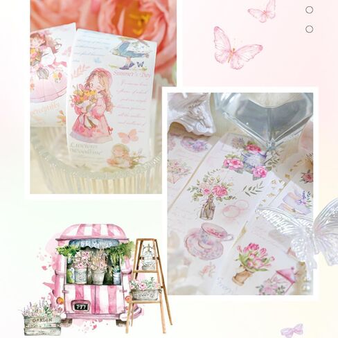 6 رولز بنات فراشة الزهور اشي الشريط مجموعة زهرة النبات اشي الشريط ملصقات واسعة خمر الجمالية اشي الشريط الزخرفية اخفاء الشريط اشي أشرطة ليوميات الحرف سكرابوكينغ اللوازم in Kuwait