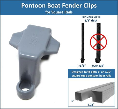 JSP Manufacturing Grey Plastic Pontoon Boat Square Rail Fender Adjuster Hanger Clip in Saudi Arabia