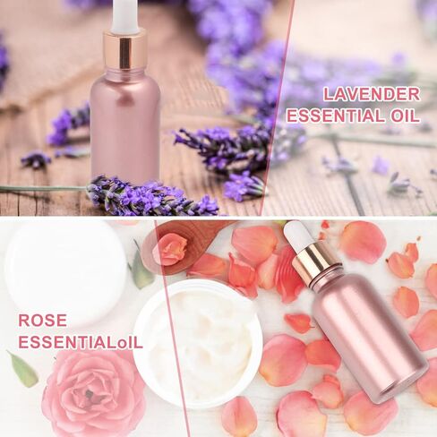 6 قطع، زجاجة قطارة للزيوت العطرية من الزجاج الوردي المطلي سعة 10 مل، قوارير زجاجية سميكة فارغة لتوزيع العطور مع ماصة زجاجية وغطاء ذهبي وردي، حامل سائل للسفر، حاوية حماية من الأشعة - قمعان مجانيان in Kuwait