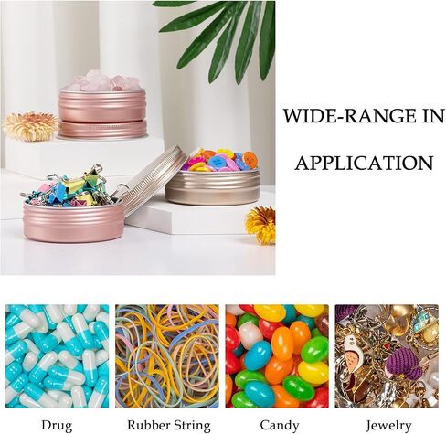 0.5 oz / 15ml Bulk Packaging Screw Top Aluminum Tin Jar with Screw Lid and Blank Labels (Gold) in Saudi Arabia