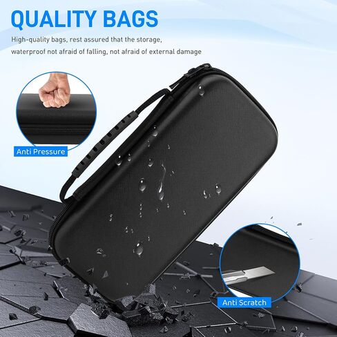 GOODVANCE Black Carrying Case for Nintendo Switch, Portable Hardshell Pouch Travel Storage Bag with PC Protective Shell, Screen Protector, 10pcs Thumb Caps and 2pcs Clear Card Cases (White & Black) in Saudi Arabia