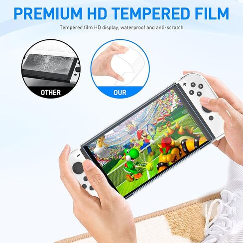 GOODVANCE Black Carrying Case for Nintendo Switch, Portable Hardshell Pouch Travel Storage Bag with PC Protective Shell, Screen Protector, 10pcs Thumb Caps and 2pcs Clear Card Cases (White & Black) in Saudi Arabia