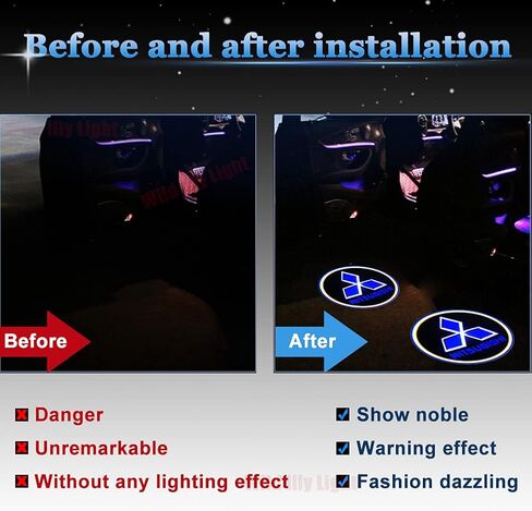 2Pcs for Mitsubishi Car Door Projector Logo Light, Welcome Ghost Shadow Courtesy Door Lamp for Mitsubishi in Saudi Arabia