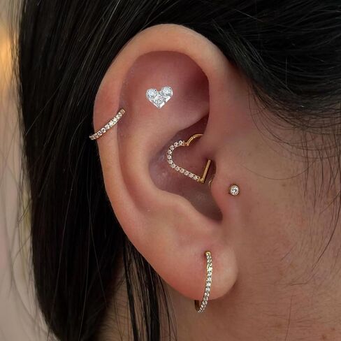 Titanium Cartilage Stud Threaded Tragus Earring Labret Jewelry 16G Flat Back Stud Ear Piercing Jewelry for Womens Gift in Kuwait