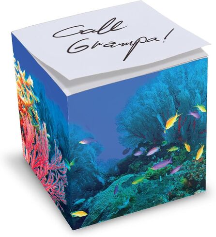(Cherish Sticky Design) Blank White 3.5 Inch Note Cube Made in USA (Paper US or CAN) 100% Recycled 700 Tear-Off Pages (Not Loose) in Saudi Arabia
