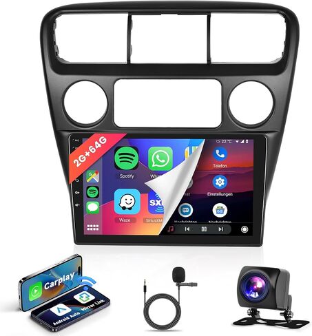 2G+64G Car radio for Honda Accord 6th 1998 1999 2000 2001 2002 2003 2004 with Apple CarPlay Andriod Auto,9'' IPS 1080P Touchscreen/16 EQ/HiFi Audio/WiFi/Bluetooth/GPS/FM Radio/AHD Backup Camera Mic in Saudi Arabia