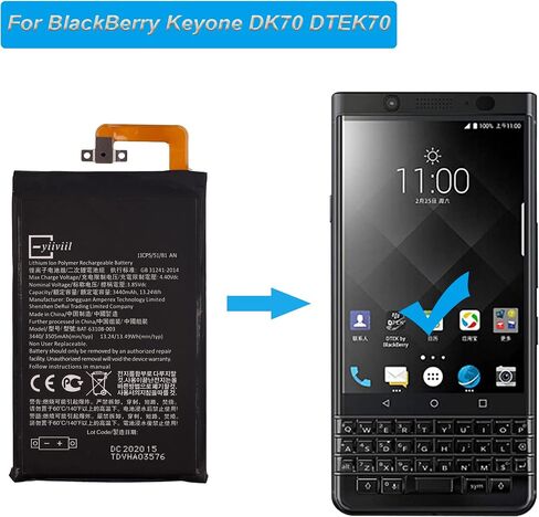 Melphyreal New BAT-63108-003 Battery Compatible with BlackBerry Keyone DK70 DTEK70 Replacement Battery 3440mAh 3.85V with Tools in Saudi Arabia