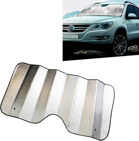 1 PC Car Front Windshield Sunshade, 55.11" x 27.55" Honeycomb Foam Process Multi-Layer Thickened Reflective Cooling Sunshade, Interior Protection Accessories, for Cars, SUVs, Trucks (Silver) in Saudi Arabia