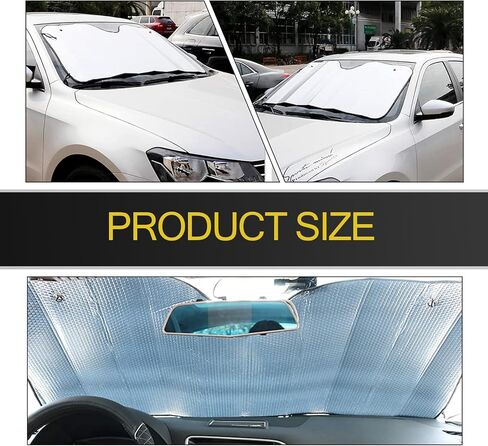 1 PC Car Front Windshield Sunshade, 55.11" x 27.55" Honeycomb Foam Process Multi-Layer Thickened Reflective Cooling Sunshade, Interior Protection Accessories, for Cars, SUVs, Trucks (Silver) in Saudi Arabia