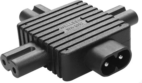 JSADZKJ IEC C8 to 3 C7 Power Extension Adapter Figure 8 C8 Plug to 3 X C7 Jack Splitter Power Adapter 1 in 3 Out AC Power Adapter for Power Supply TV Projector Printer in Saudi Arabia