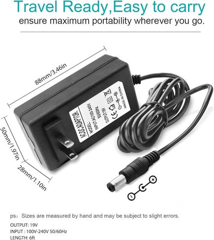 19V 6.6FT AC DC Power Supply Adapter Replacement for Harman Kardon HK Onyx Studio 7 6 5 4 3 2 1 Wireless Portable Bluetooth Speaker Power Supply Cord Cable in Kuwait