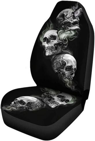 KIMISS Car Seat Covers Polyester Fabric Skeleton Car Seat Protector Cover for Car Truck SUV Van (Black1) in Saudi Arabia