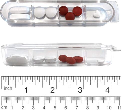 24/7 MEDICASE Danish Design Pill Box for 7 Days - Small Size Day Dispensers with 4 Compartments. Discreet and Stylish Pill Box in Scandinavian Trend Colors (Dark Blue) in Saudi Arabia