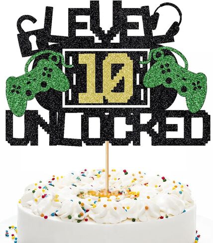 Level 10 Unlock Cake Toppers Video Game Cake Toppers Game Console Controllers Gaming Headsets Birthday Cake Toppers (10), Multicolor in Saudi Arabia
