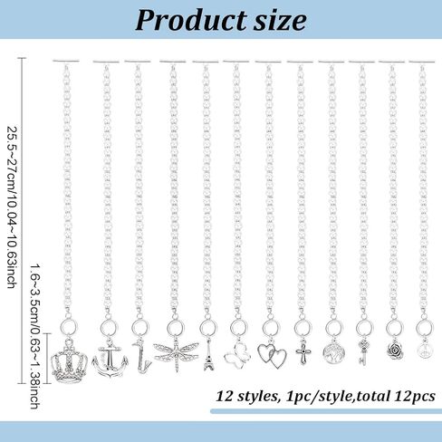 FINGERINSPIRE 12Pcs 10Inch White Individual Pearl Beaded Wedding Cake Pulls 12Style Wedding Cake Charm Pull with Alloy Silver Charm Bracelet for Birthday Party Wedding Decoration Bridesmaid Luncheon in Saudi Arabia