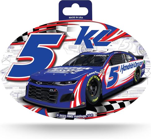 Rico Industries NASCAR Racing Kyle Larson #5 Hendrick Cars.COM 2023 Colored Oval Sticker in Saudi Arabia