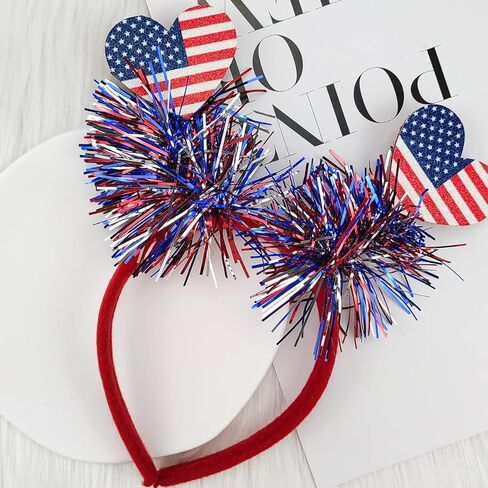 6 قطع من عصابة الرأس الوطنية من Boppers ملحقات حفلات الرابع من يوليو، علم النجمة، فيونكة القلب، قبعة العم سام، تصميم وامض، إكسسوارات الشعر لعيد المحاربين القدامى وعيد الاستقلال التذكاري in Kuwait