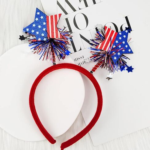 6 قطع من عصابة الرأس الوطنية من Boppers ملحقات حفلات الرابع من يوليو، علم النجمة، فيونكة القلب، قبعة العم سام، تصميم وامض، إكسسوارات الشعر لعيد المحاربين القدامى وعيد الاستقلال التذكاري in Kuwait