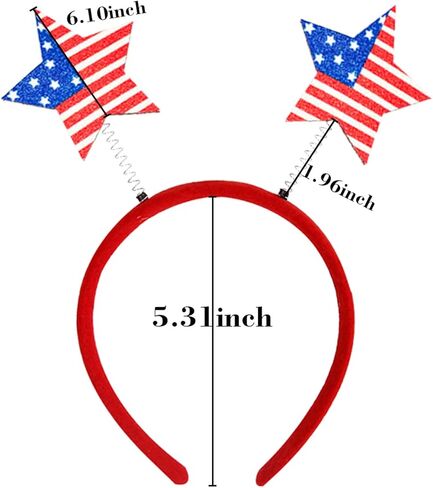 6 قطع من عصابة الرأس الوطنية من Boppers ملحقات حفلات الرابع من يوليو، علم النجمة، فيونكة القلب، قبعة العم سام، تصميم وامض، إكسسوارات الشعر لعيد المحاربين القدامى وعيد الاستقلال التذكاري in Kuwait
