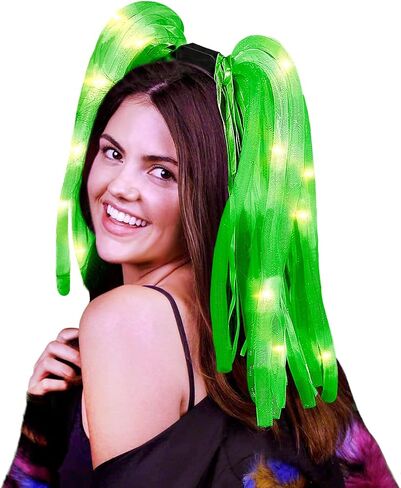 Light Up Headbands for Women Girls Noodle Hair Accessories Hair Hoops Luminous Glow Headpieces Braids Hose Flash Headband in Saudi Arabia
