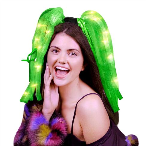 Light Up Headbands for Women Girls Noodle Hair Accessories Hair Hoops Luminous Glow Headpieces Braids Hose Flash Headband in Saudi Arabia