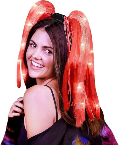 Light Up Headbands for Women Girls Noodle Hair Accessories Hair Hoops Luminous Glow Headpieces Braids Hose Flash Headband in Saudi Arabia